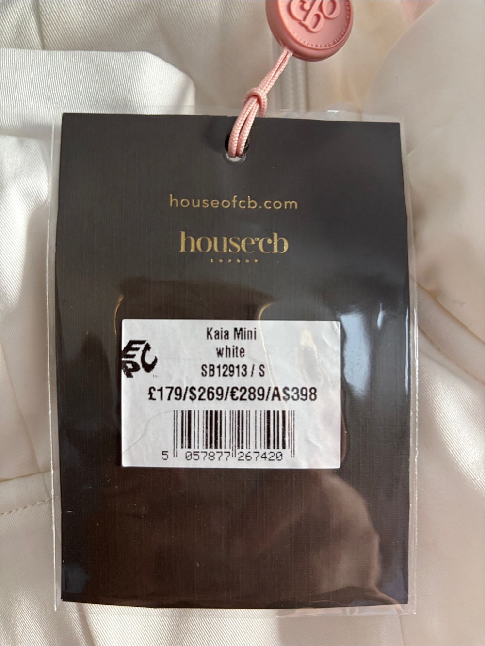 House of CB “Kaia” White Cotton Mini Dress - Picture 5 of 5